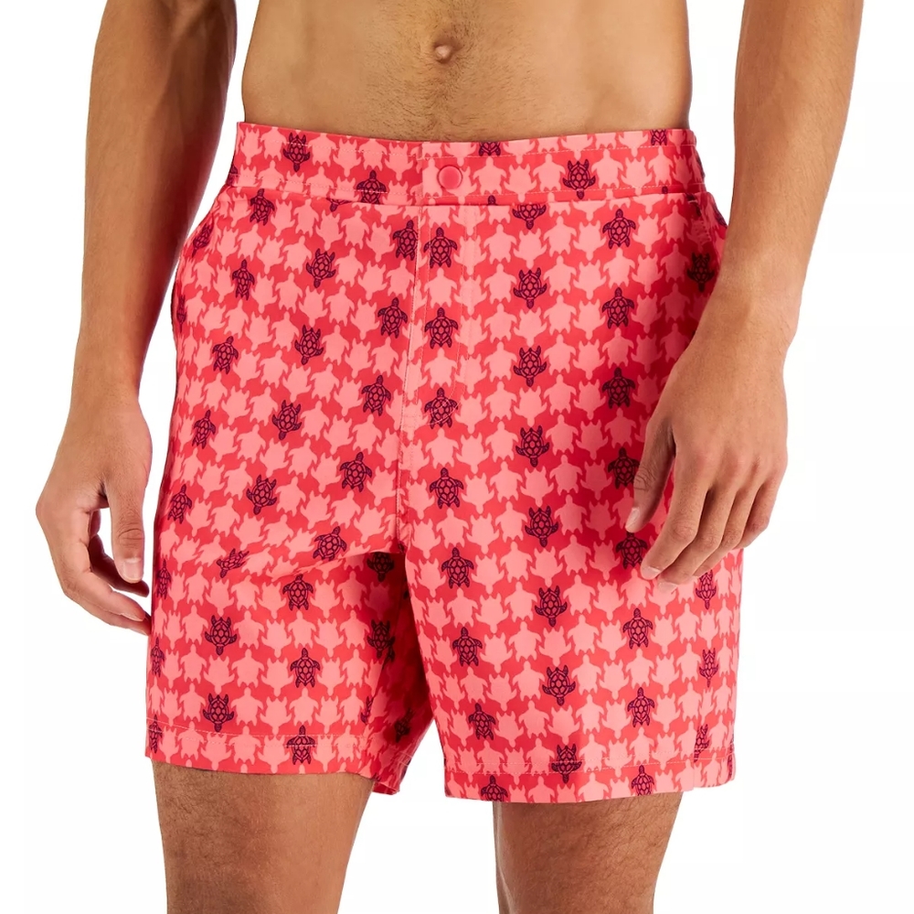 Club Room Men's Beach To Boardwalk Turtle-Print Swim Shorts Small NWT